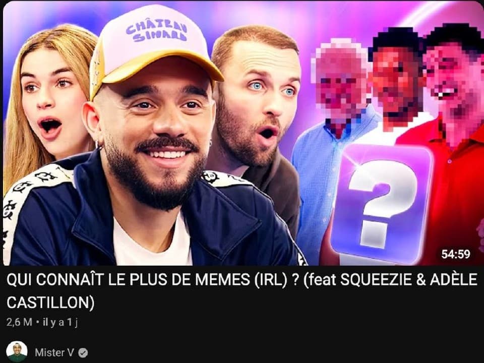 Mister V cartonne sur YouTube avec Squeezie et Adèle Castillon
